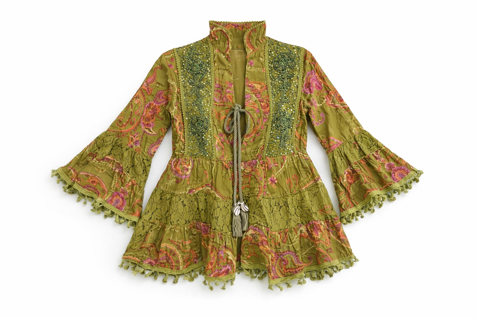 Verdant Muse Embroidered Boho Blouse