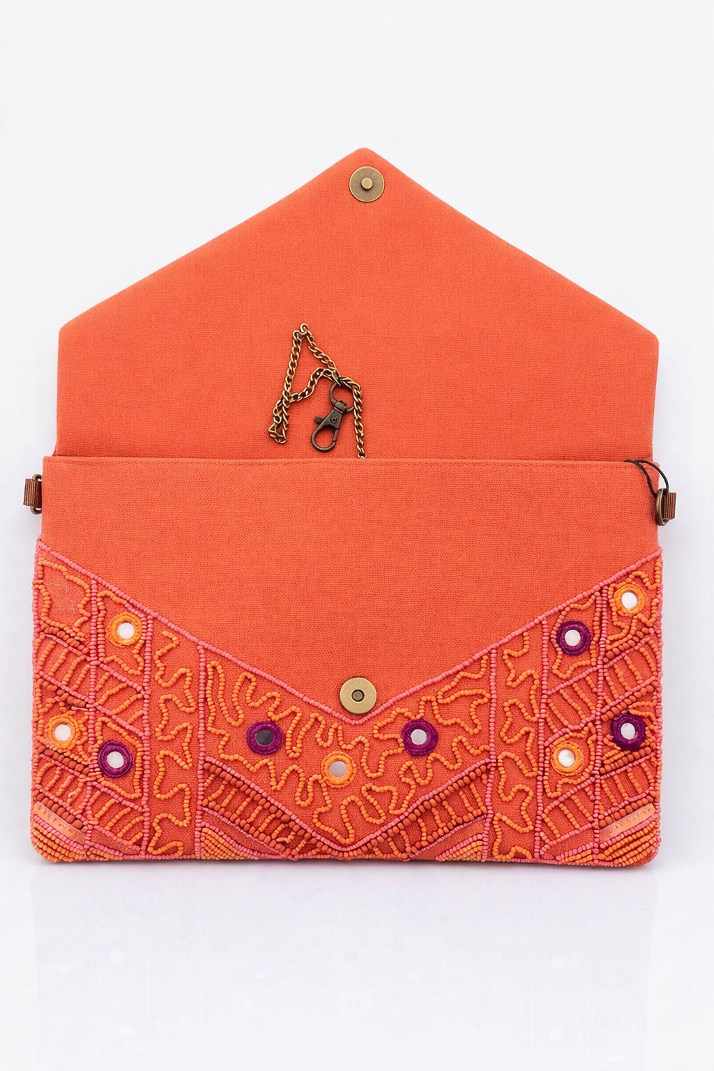 Coral Mirage Beaded Clutch
