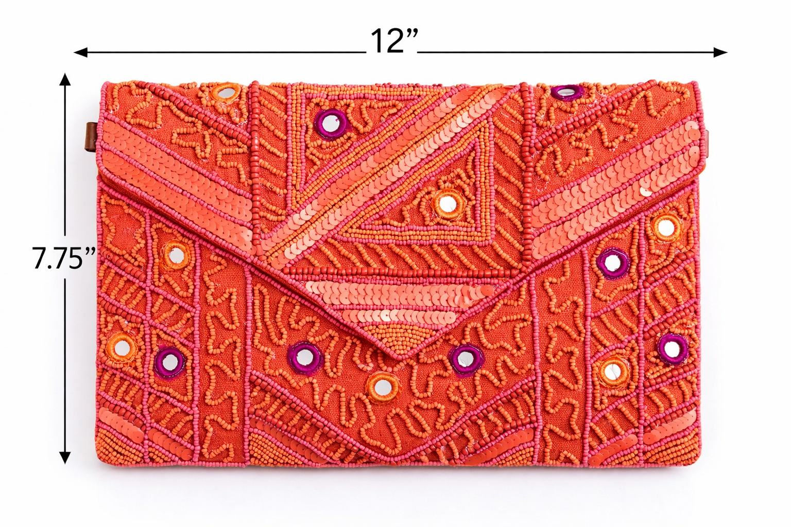 Coral Mirage Beaded Clutch