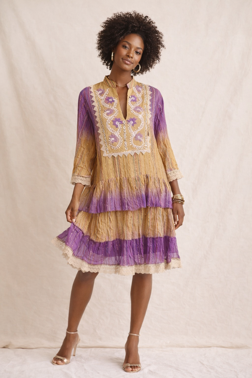 Luna Garden Embroidered Tunic Coverup Dress