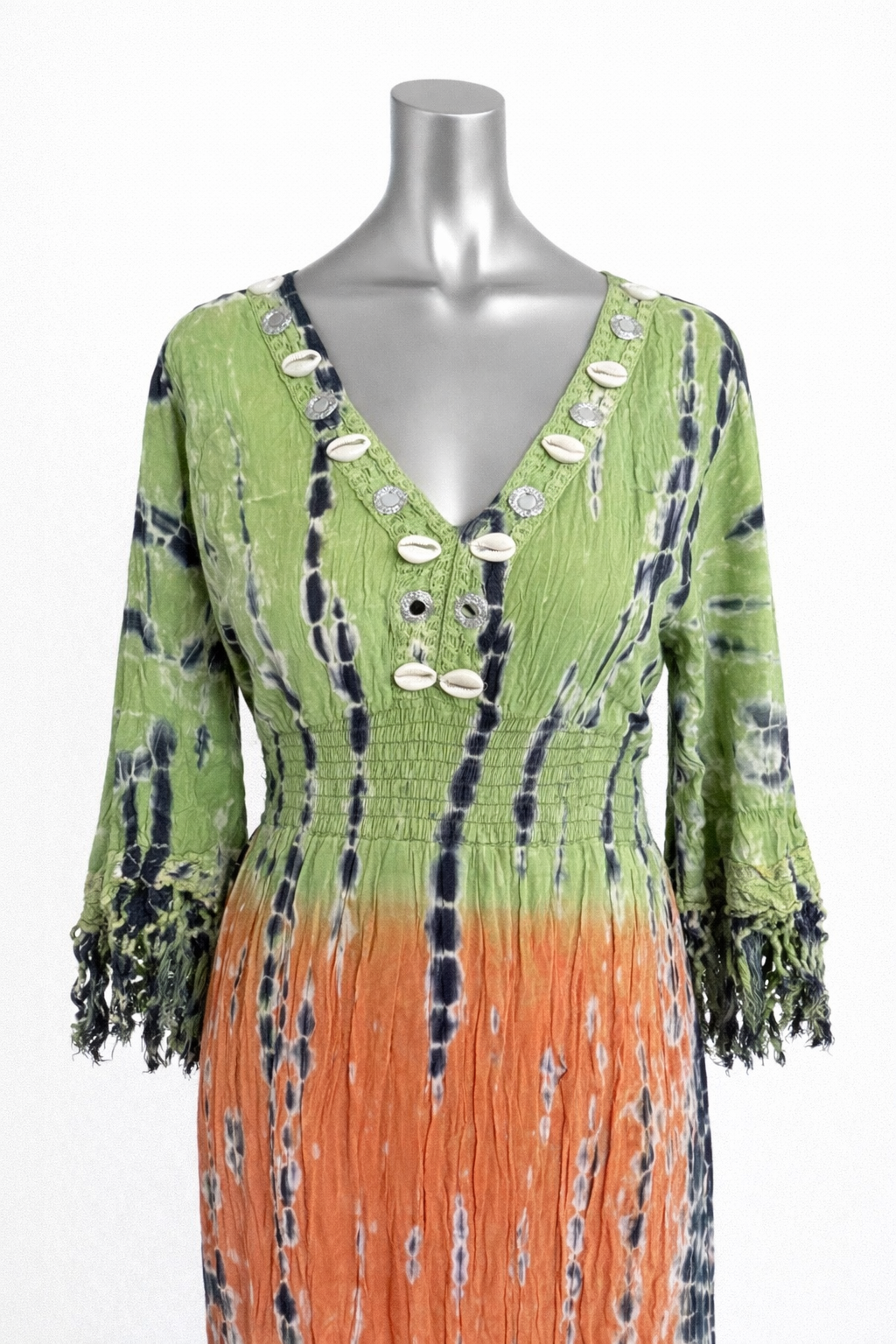 Emerald Sunset Tie-Dye Maxi Dress