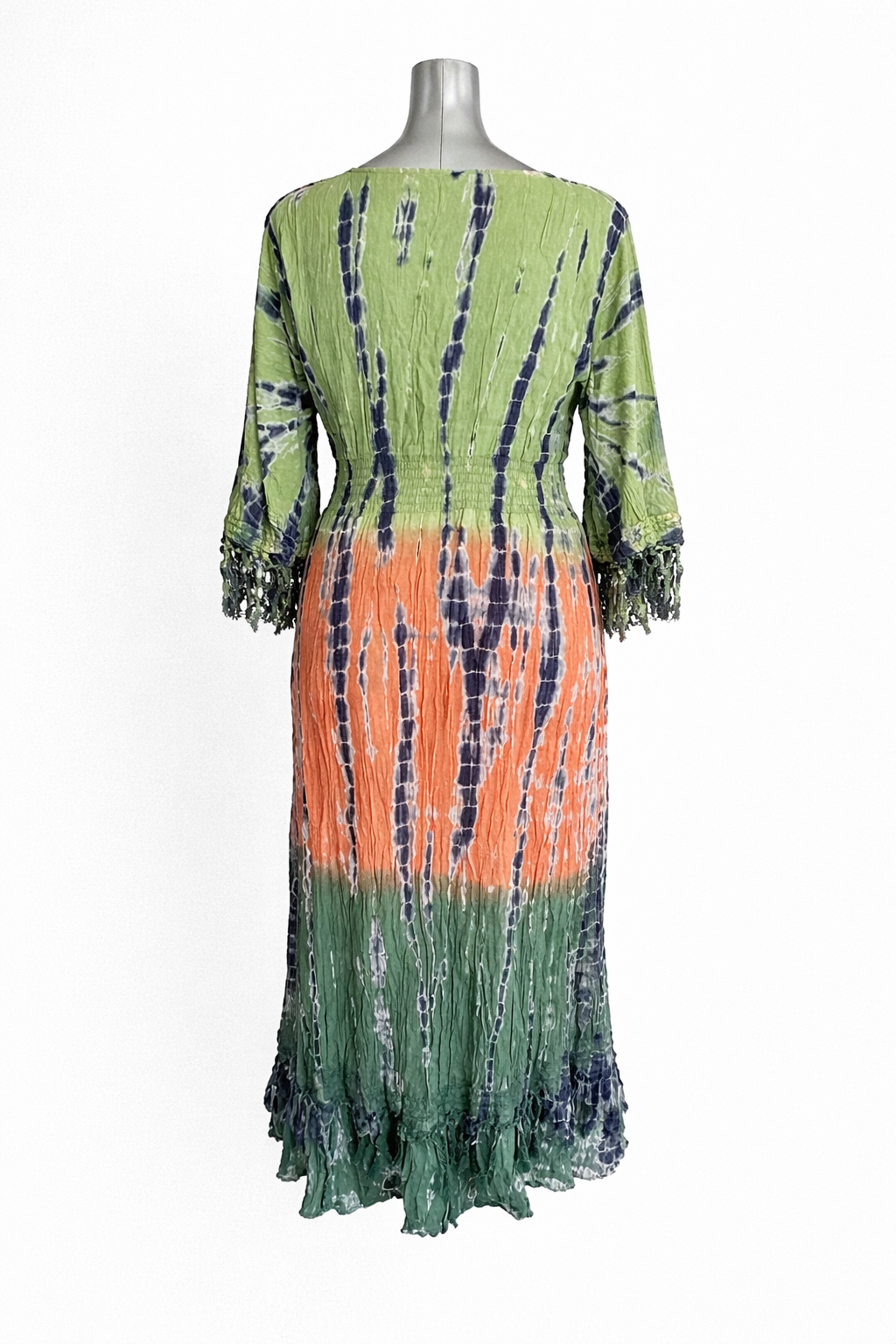 Emerald Sunset Tie-Dye Maxi Dress