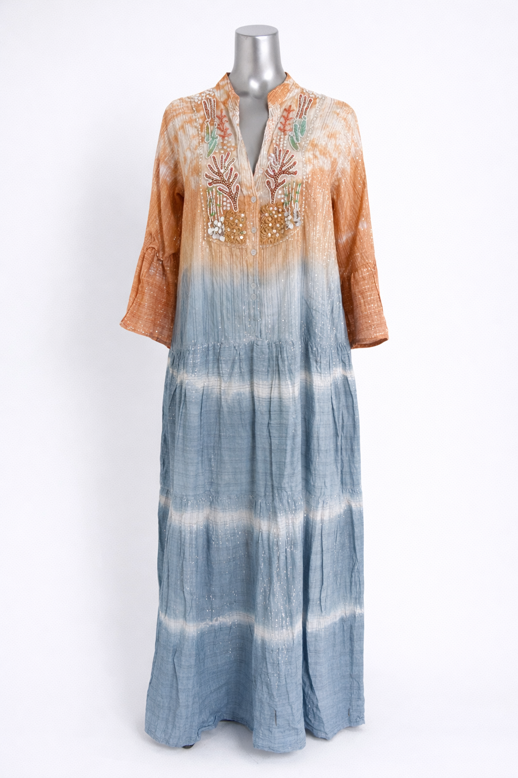 Coastal Muse Ombre Embroidered Maxi Dress