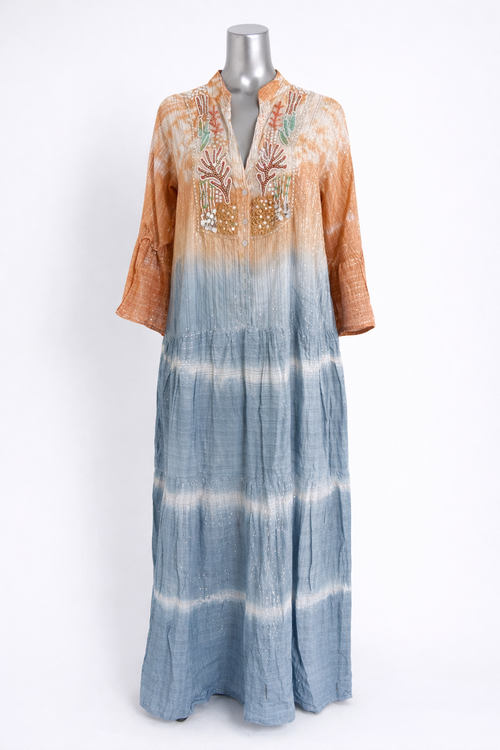 Coastal Muse Ombre Embroidered Coverup Dress