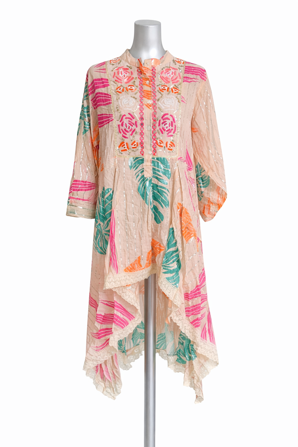 Tropical Muse Embroidered Tunic Dress