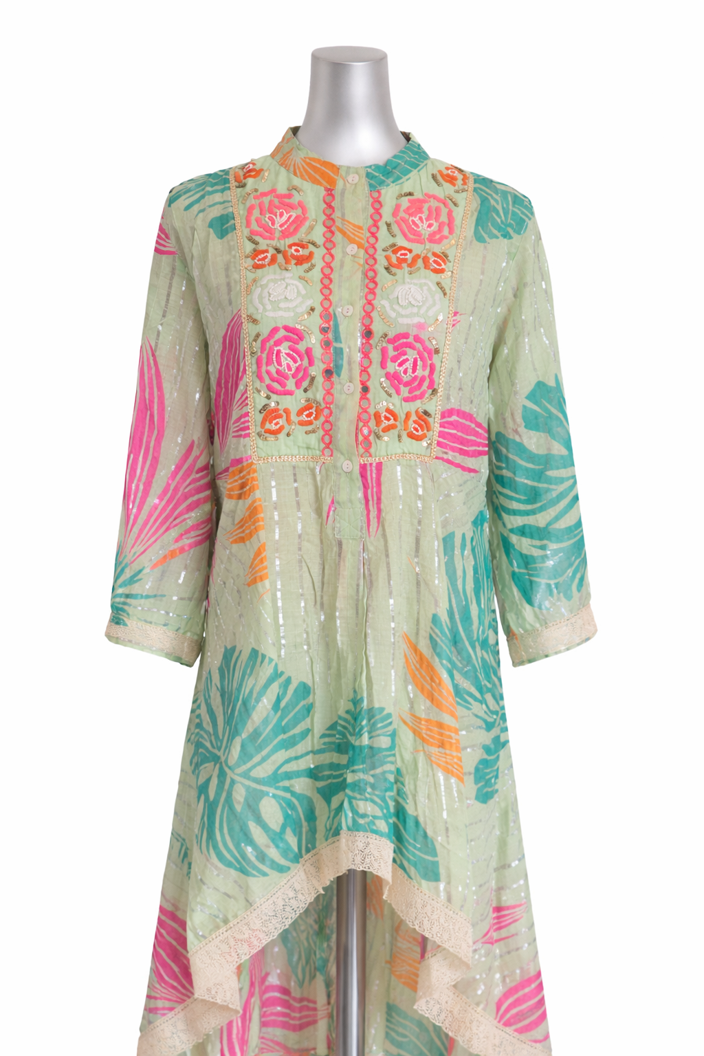 Tropical Muse Embroidered Tunic Coverup Dress