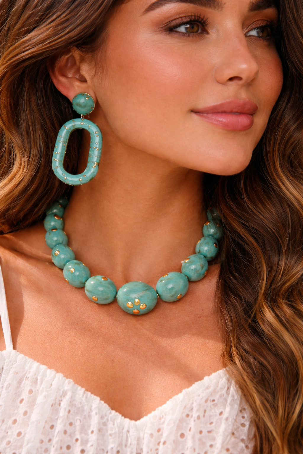 Turquoise Muse Studded Jewelry Set