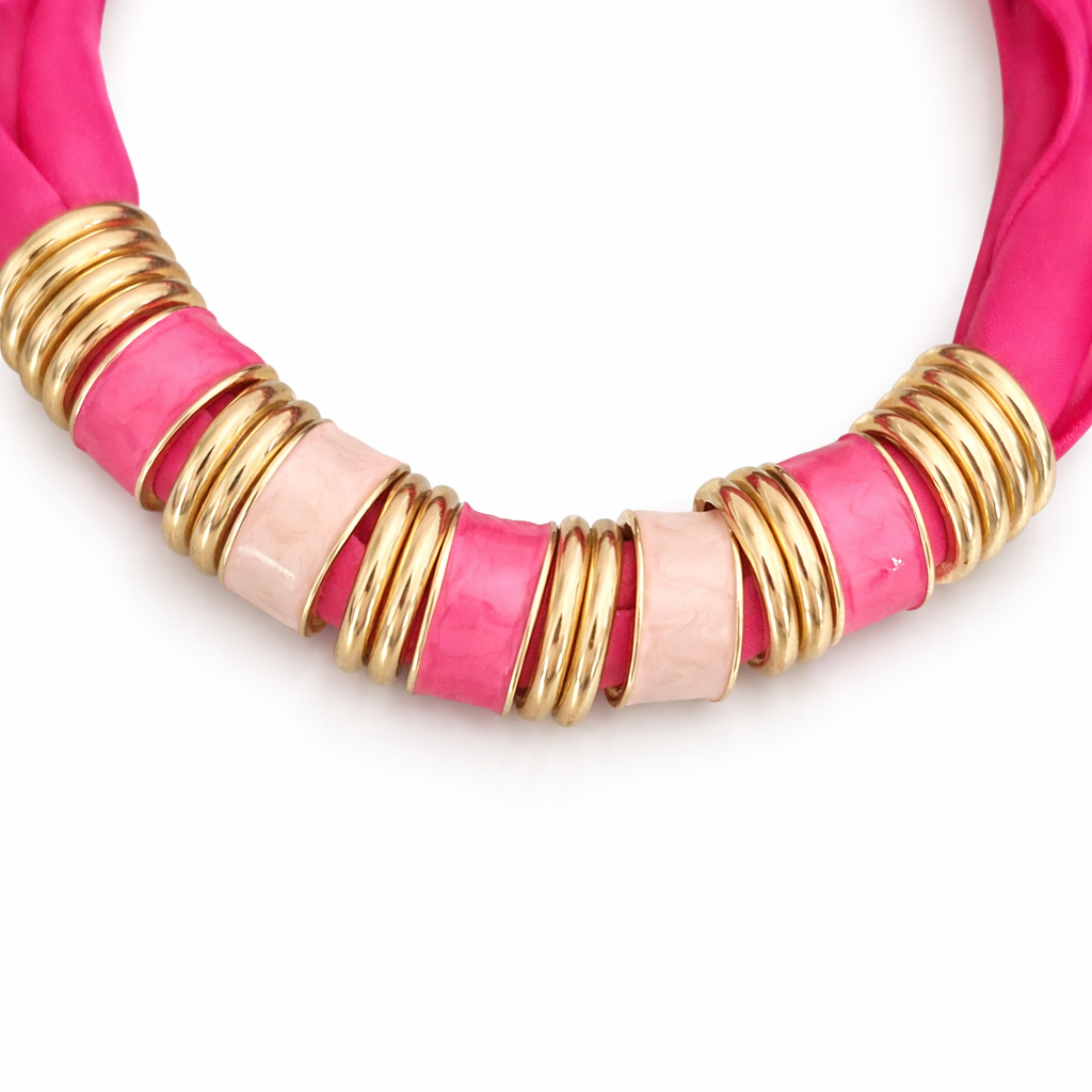 Rosé Luxe Silk Scarf Necklace Set