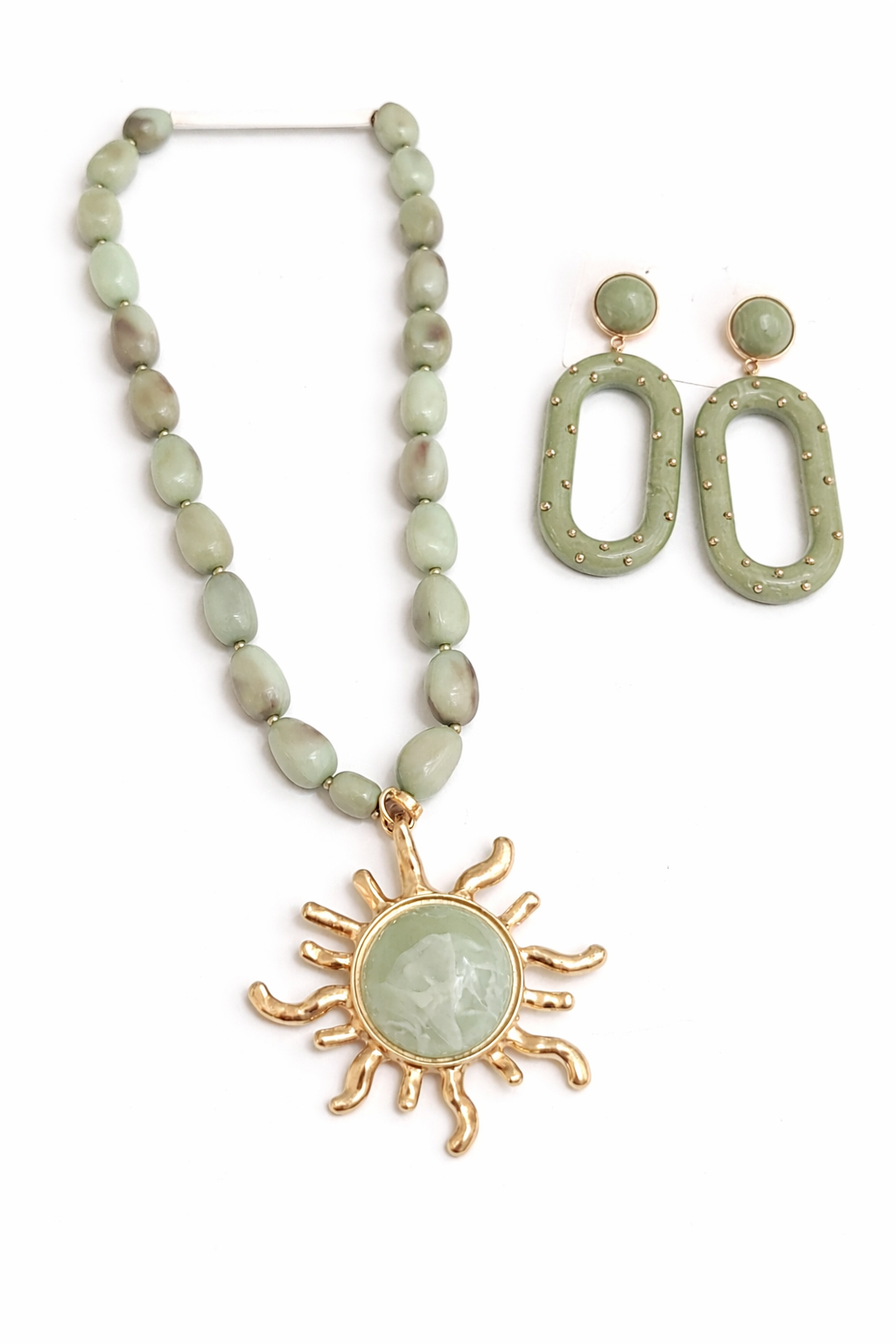 Solara Sage Sunburst Jewelry Set