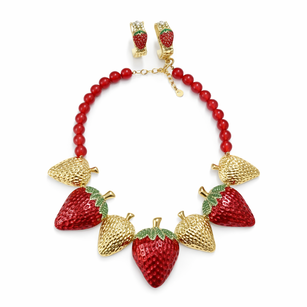 Rouge Berry Luxe Statement Set