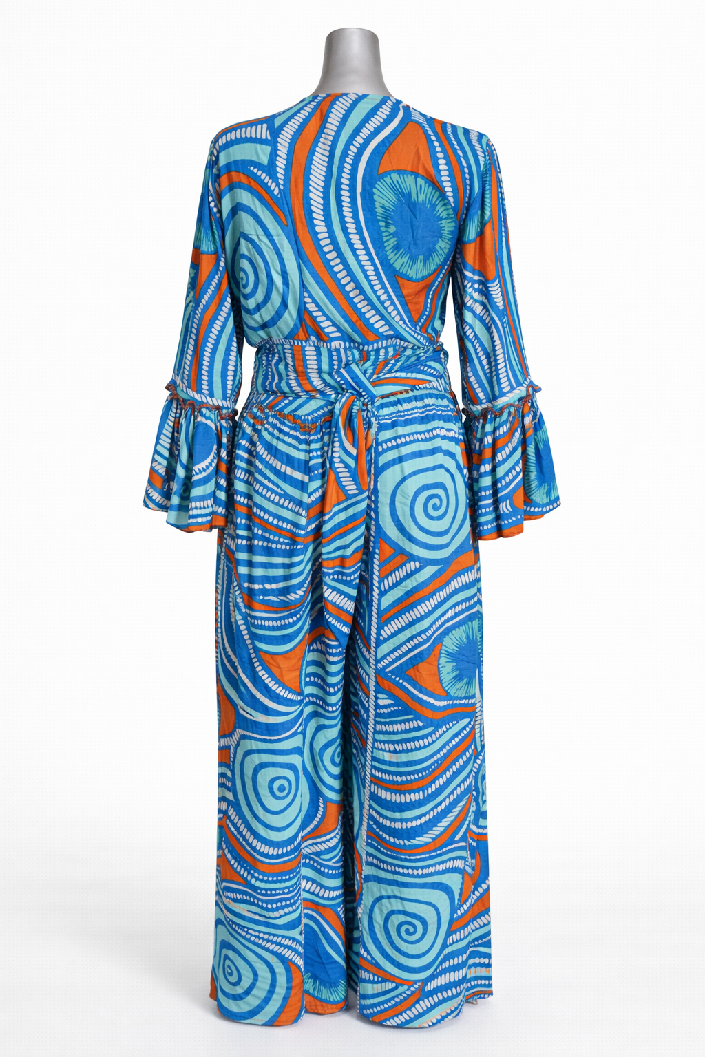 Ocean Waves Cold-Pressed Silk Pant Set