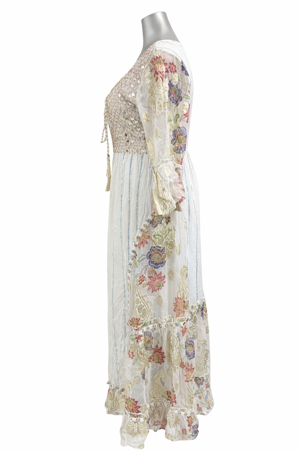 Midnight Mirage Embellished Boho Dress