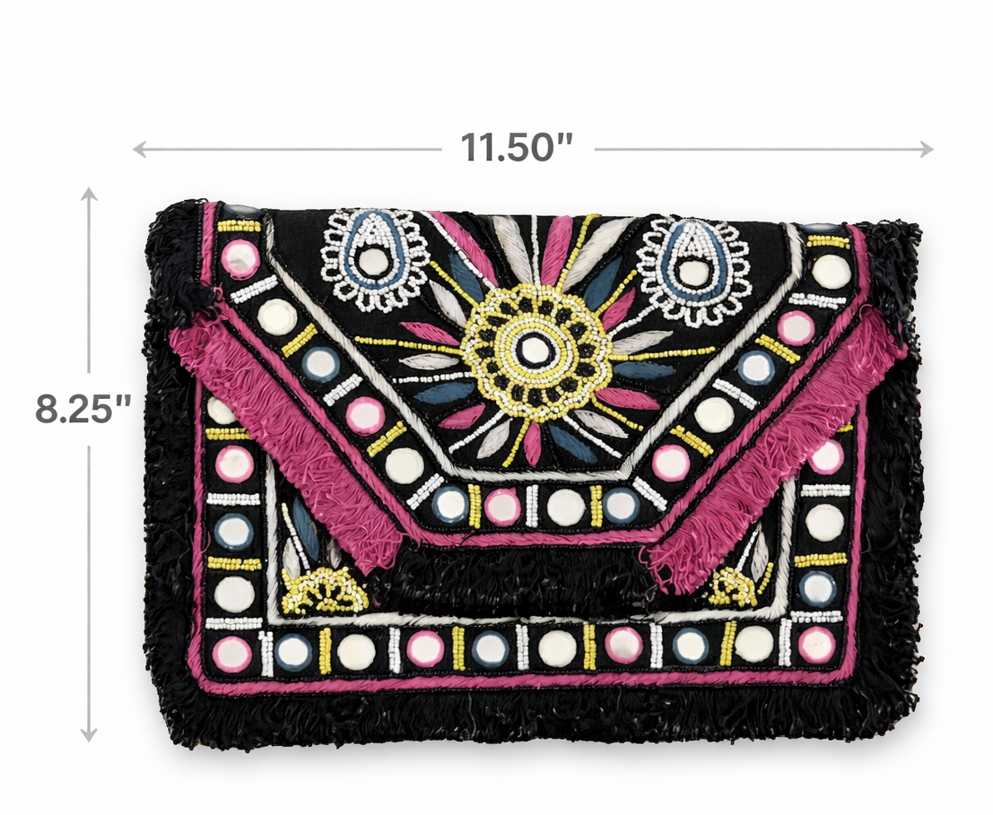 Aurora Fringe Jewel Clutch