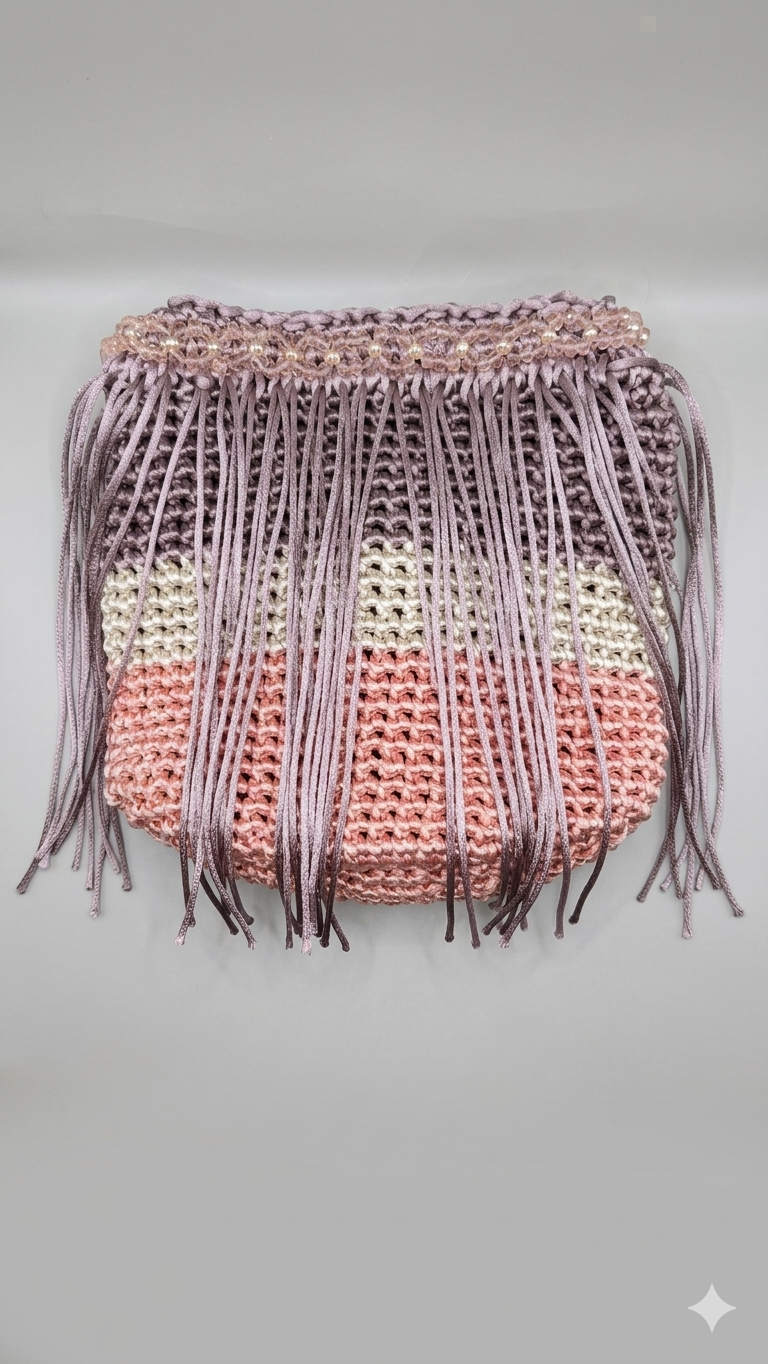 The Lavender Mist Tassel Bucket Bag