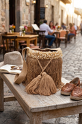Golden Dune Fringe Bucket Bag
