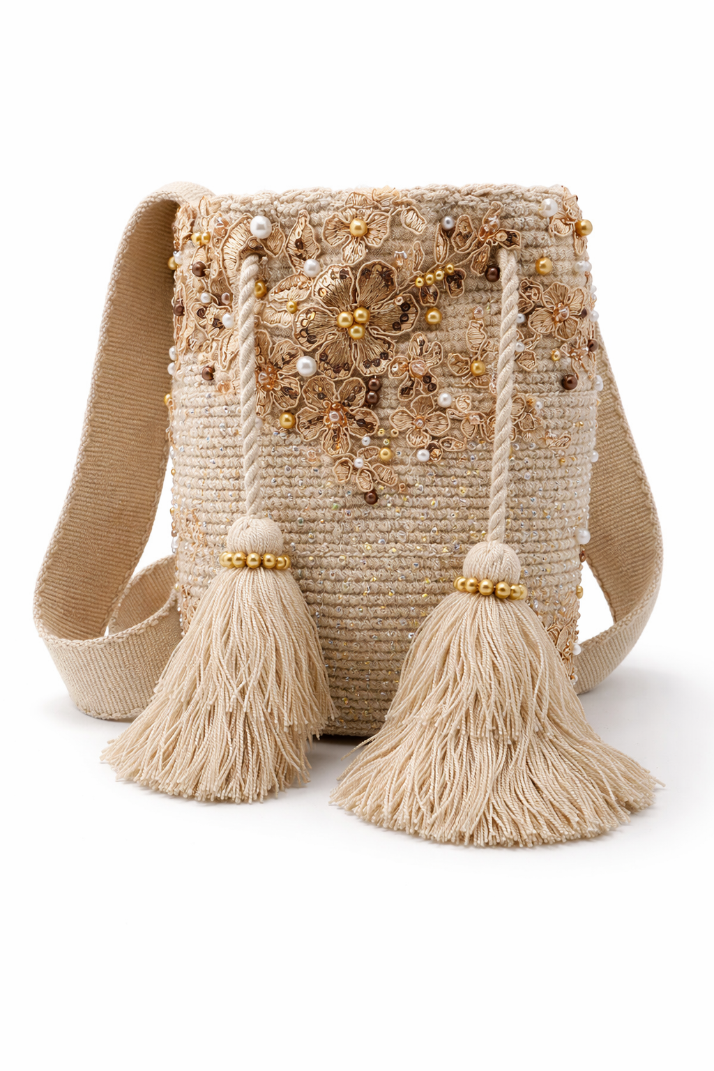 Gilded Blossom Bucket Bag