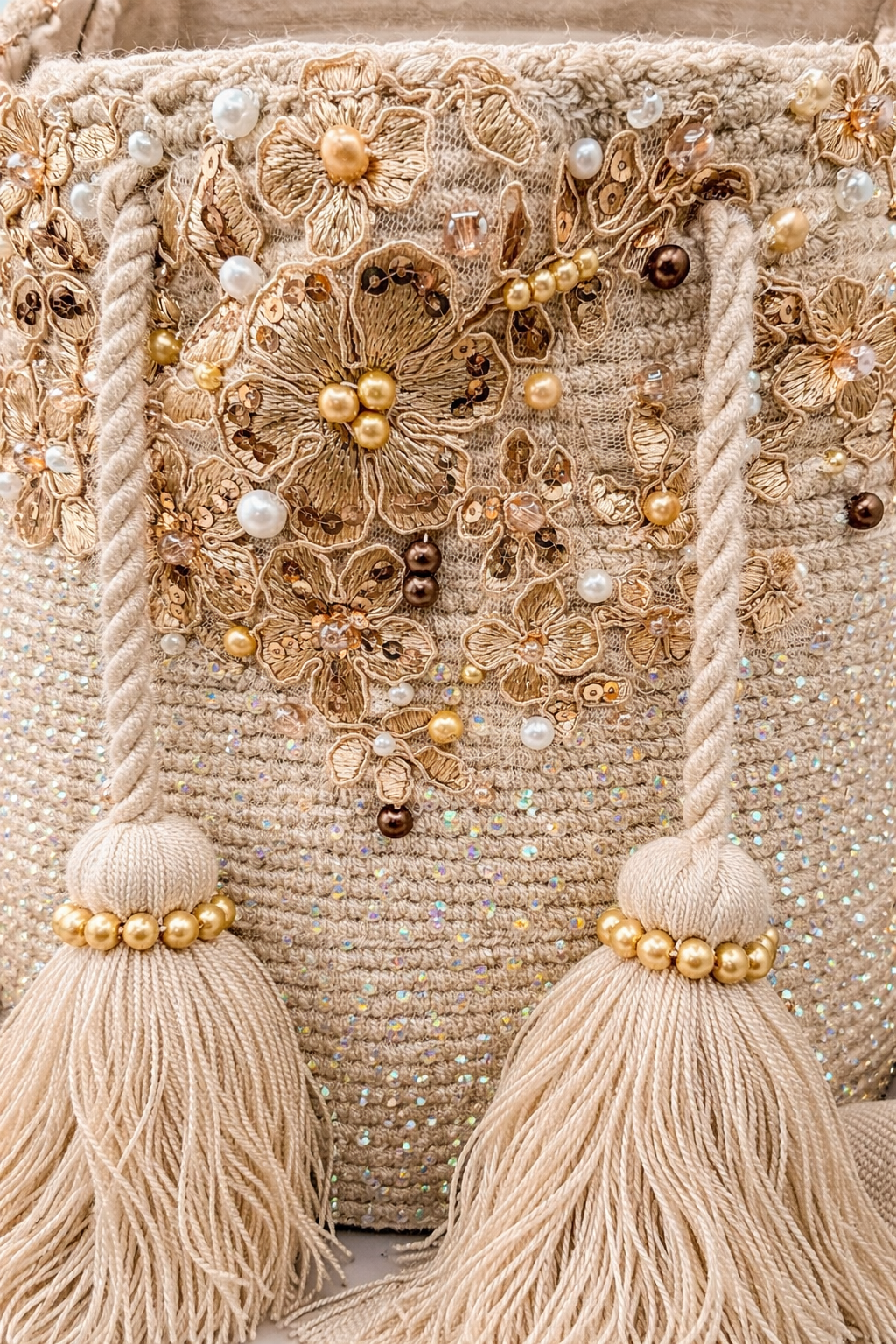 Gilded Blossom Bucket Bag