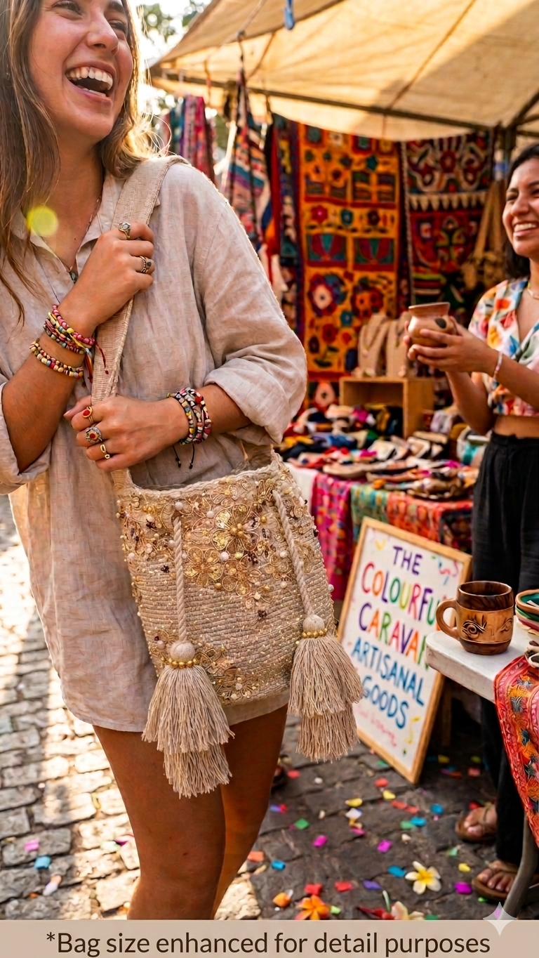 Gilded Blossom Bucket Bag