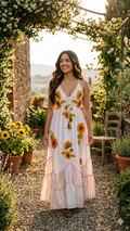 Sunflower Fields Cotton Maxi Dress