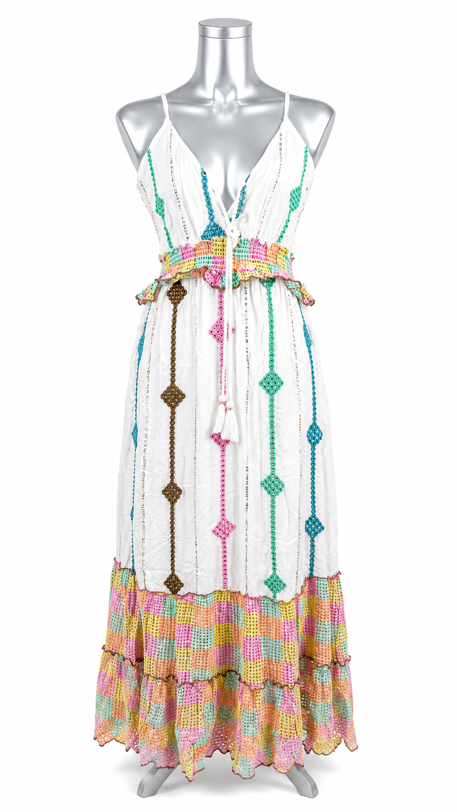 Pastel Daydream Embroidered Maxi Dress