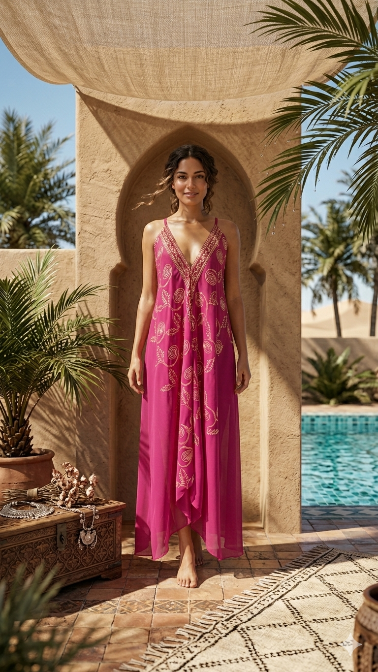Empress Aura Embroidered Sheer Coverup Dress