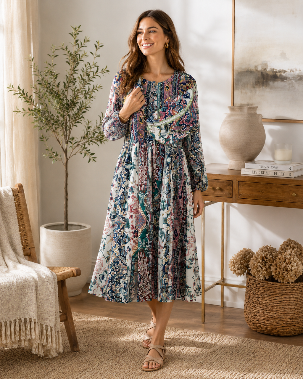 Vintage Doll Moonlit Mosaic Midi Dress