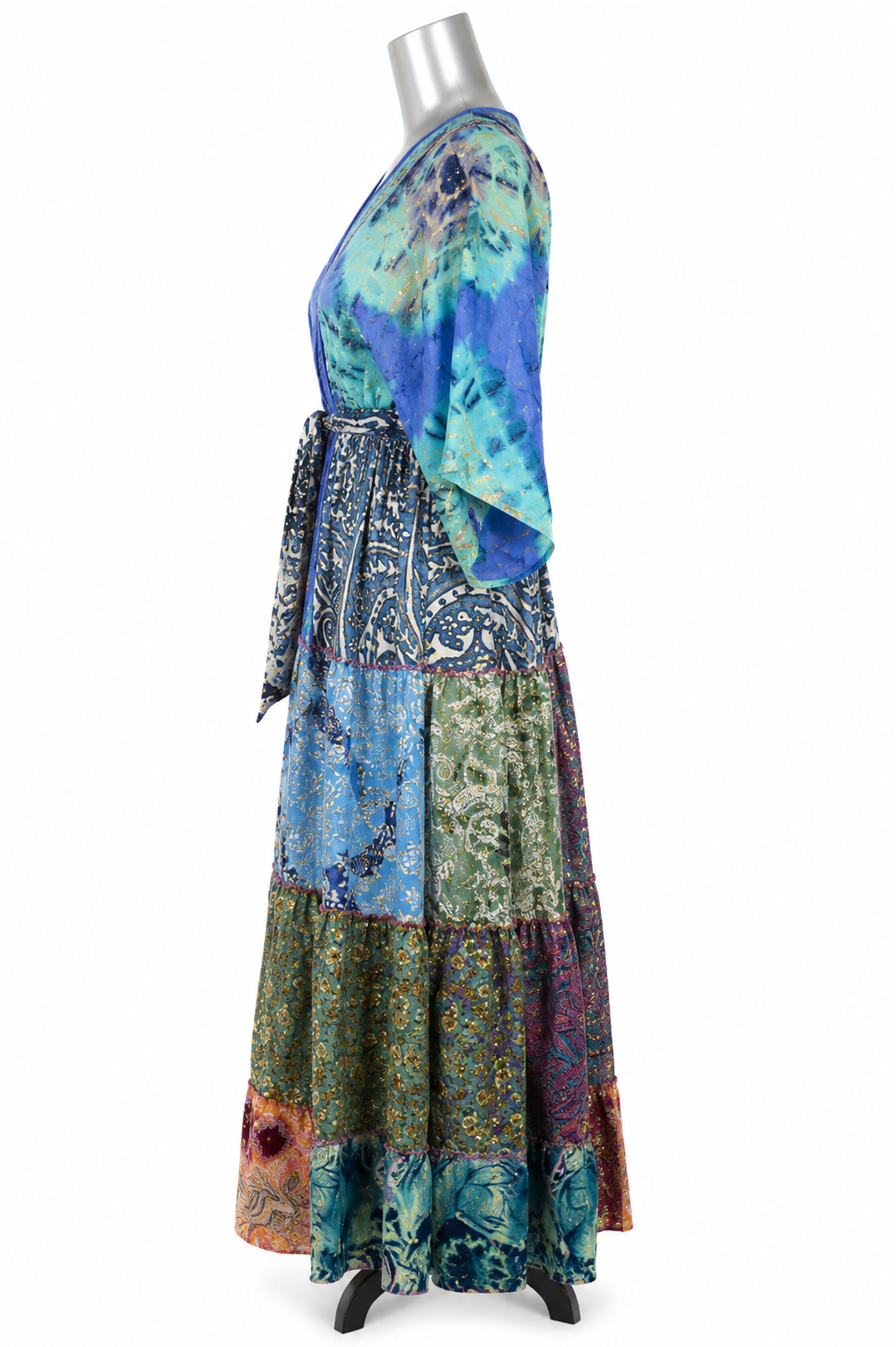 Azure Moon Patchwork Maxi Dress