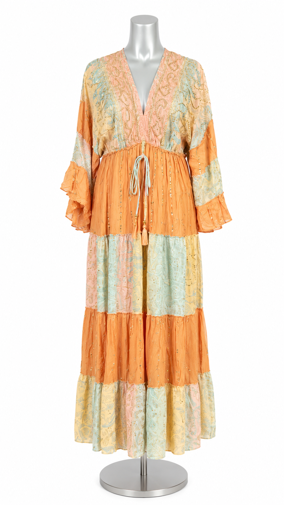 Amalfi Soleil Hand-Beaded Maxi Dress
