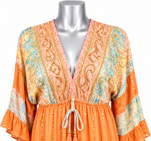 Amalfi Soleil Hand-Beaded Maxi Dress