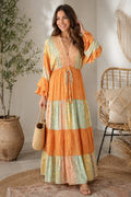 Amalfi Soleil Hand-Beaded Maxi Dress