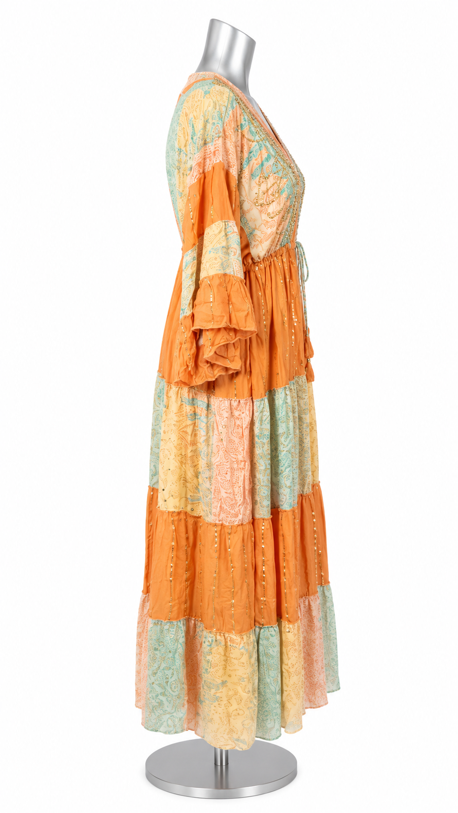 Amalfi Soleil Hand-Beaded Maxi Dress