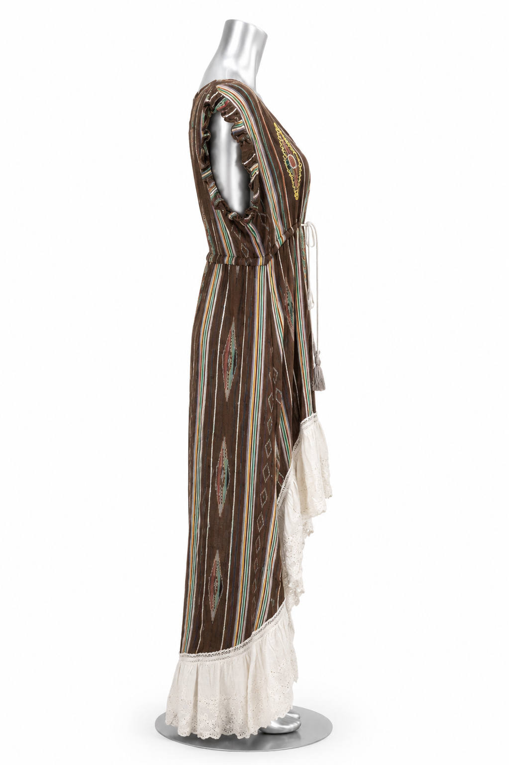Desert Moon Hand-Beaded High-Low Maxi Dress