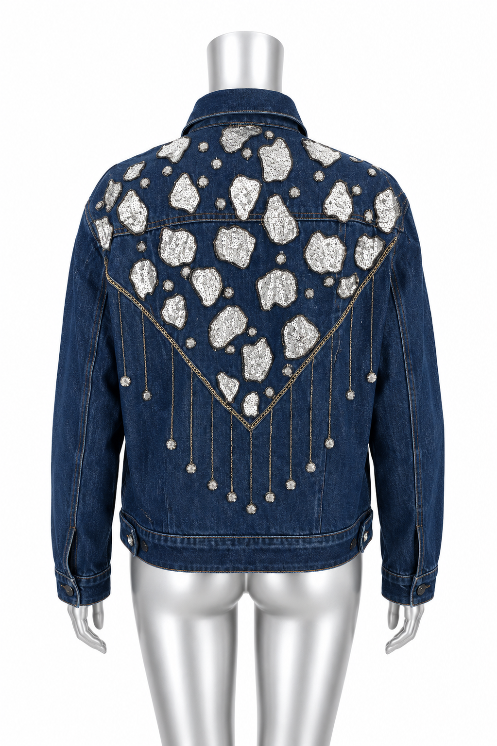 Midnight Mirage Beaded Denim Jacket