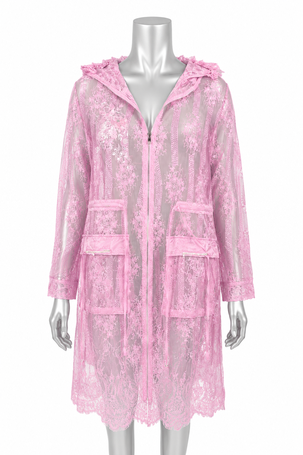 Blush Reverie Lace Duster Jacket