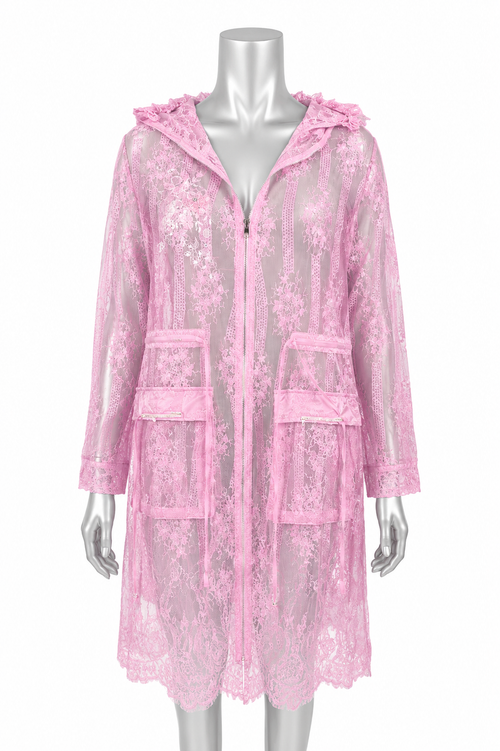 Blush Reverie Lace Duster Jacket