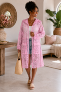 Blush Reverie Lace Duster Jacket
