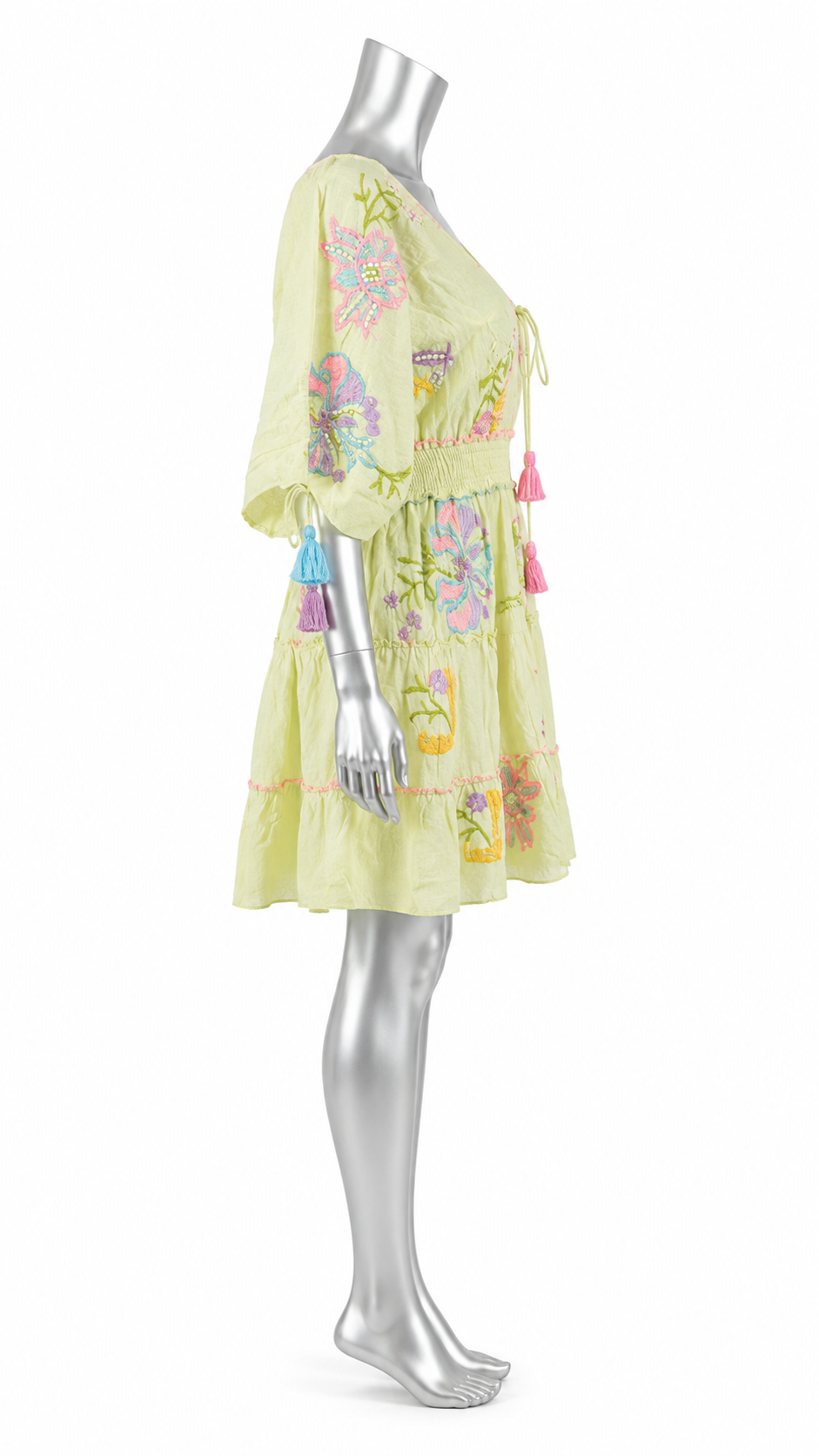 Pastel Garden Whisper Embroidered Dress