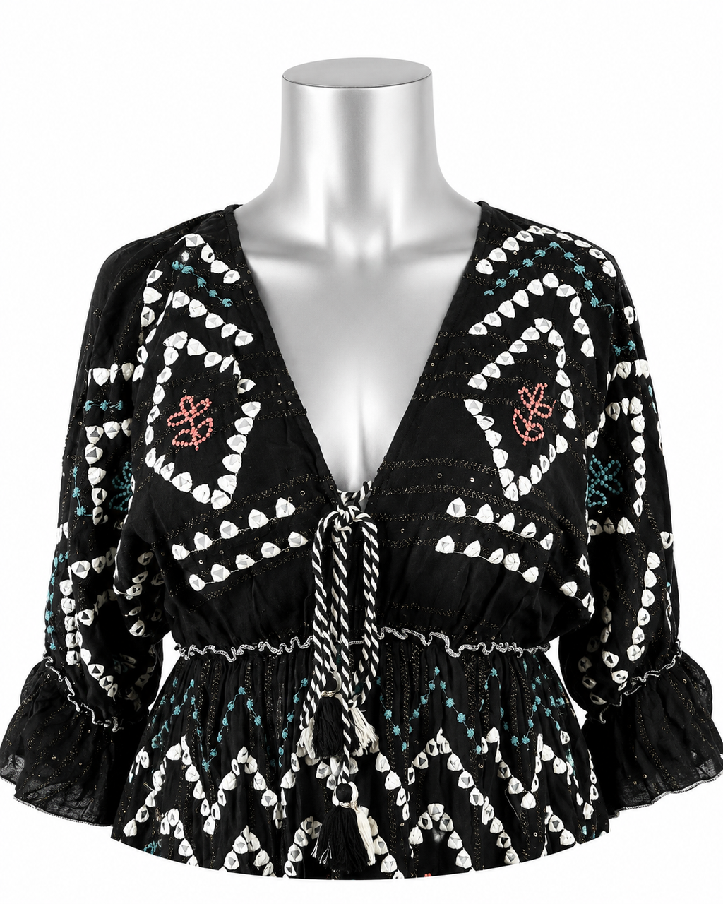 Midnight Mosaic Embroidered Dress