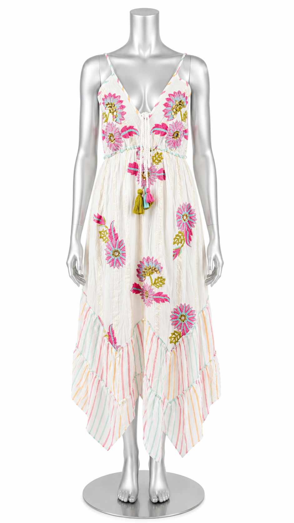 Sunlit Bloom Embroidered Maxi Dress