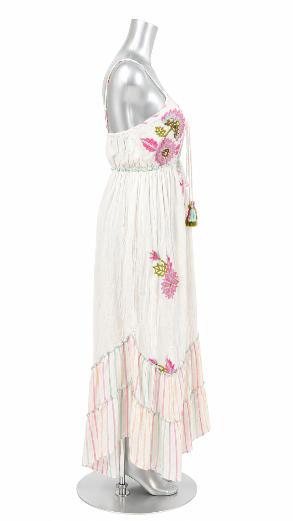 Sunlit Bloom Embroidered Maxi Dress