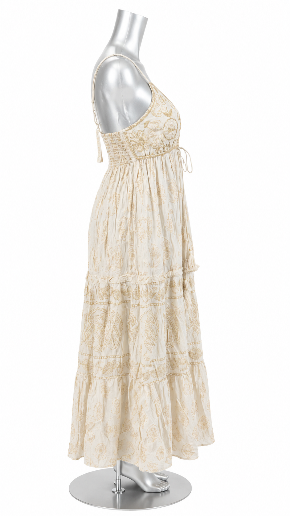 Golden Heirloom Embroidered Maxi Dress