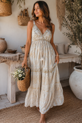 Golden Heirloom Embroidered Maxi Dress