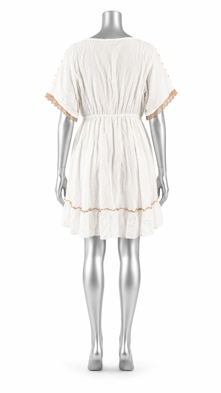 Golden Lace Butterfly Tunic Dress