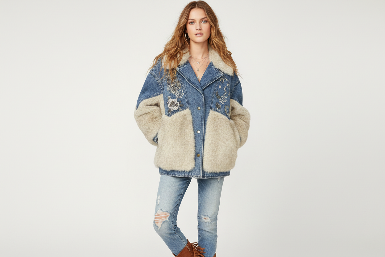Aurora Frost Denim Coat