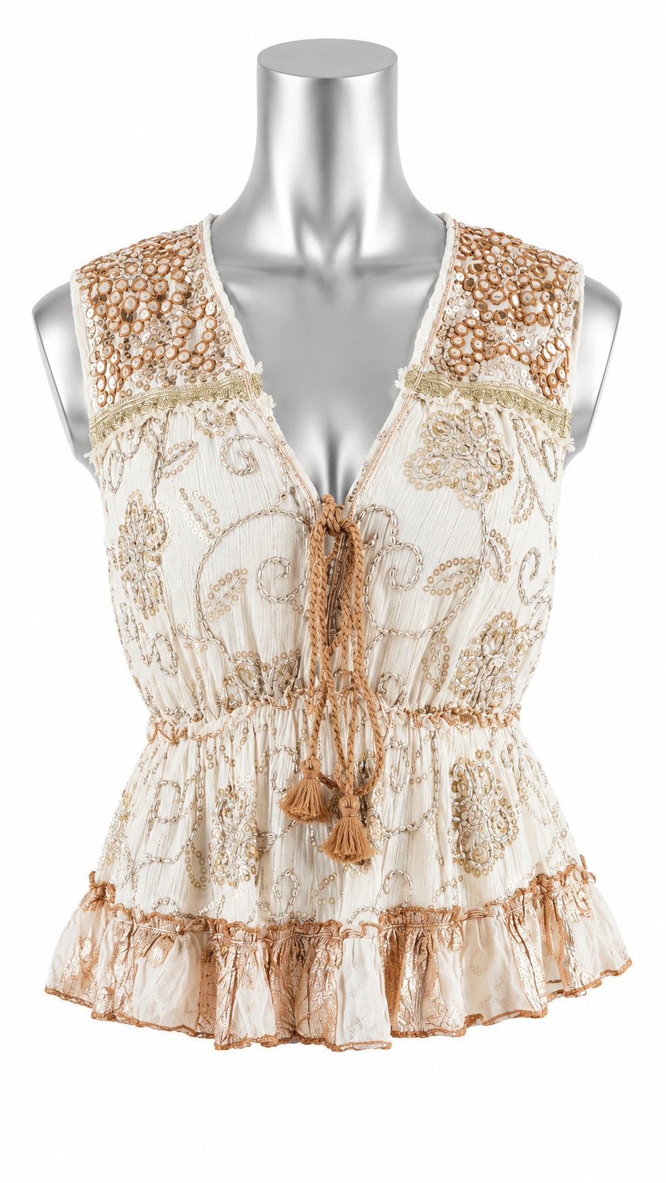 Champagne Starlight Embellished Maxi Dress