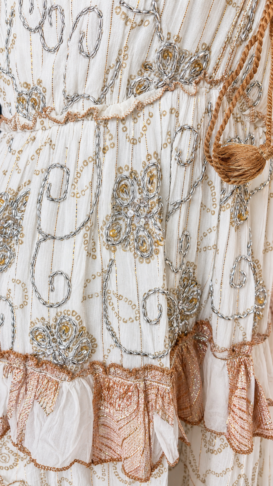 Champagne Starlight Embellished Maxi Dress
