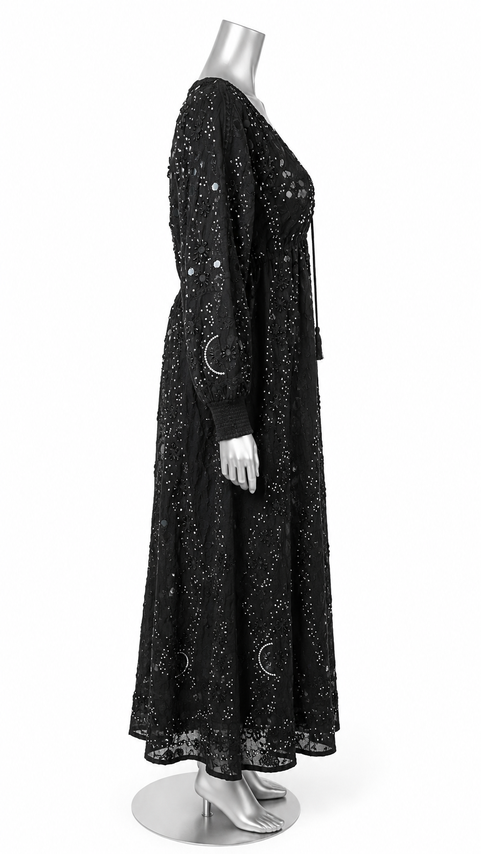 Midnight Moonlight Embellished Maxi Dress