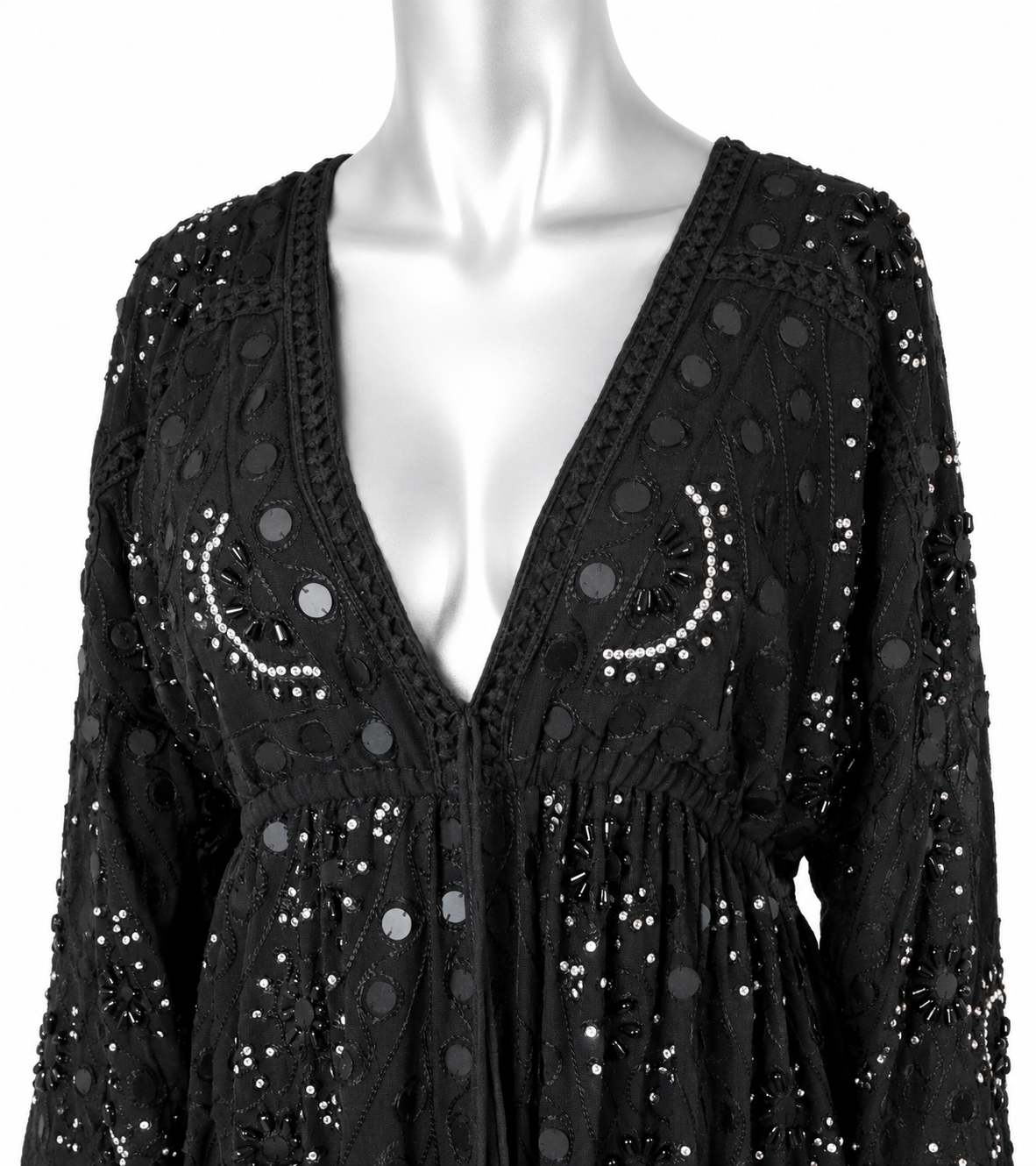 Midnight Moonlight Embellished Maxi Dress