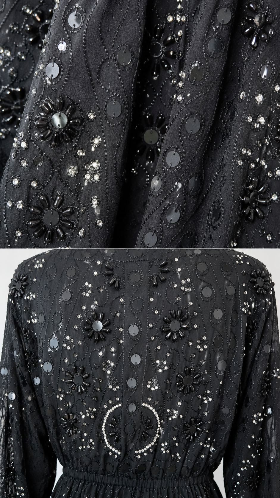 Midnight Moonlight Embellished Maxi Dress