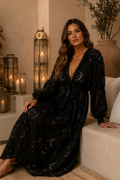Midnight Moonlight Embellished Maxi Dress
